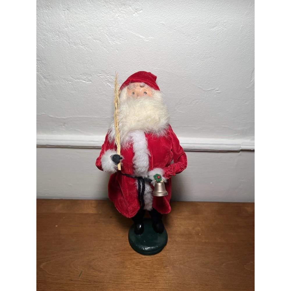 Vintage Byers Choice 1985 Jolly Old World Santa Red Hooded Robe, Same Day Ship